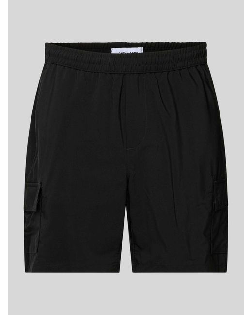 Only & Sons Relaxed Fit Korte Cargobroek Met Steekzakken in het Black voor heren