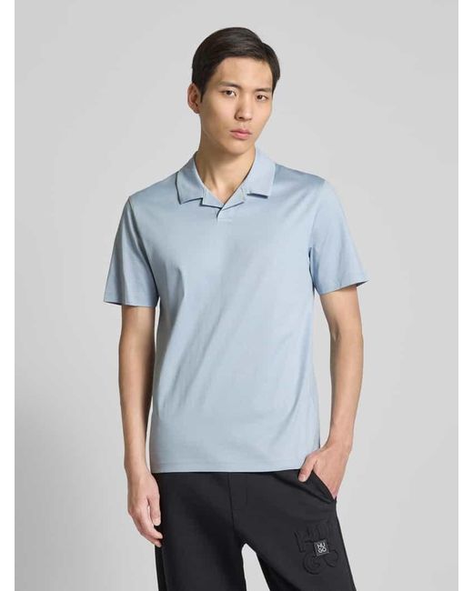 HUGO Poloshirt mit V-Ausschnitt Modell 'Dimerspolo' in Blue für Herren