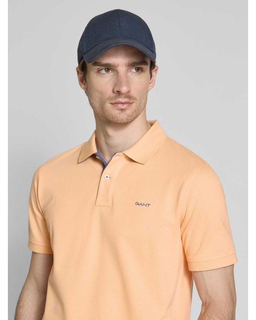 Gant Regular Fit Poloshirt Met Labelstitching in het Natural voor heren