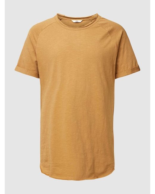 Redefined Rebel T-Shirt mit geripptem Rundhalsausschnitt Modell 'KAS' in Natural für Herren