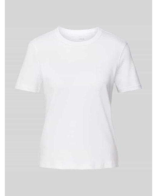 Mango White T-Shirt mit Rundhalsausschnitt Modell 'RITA'