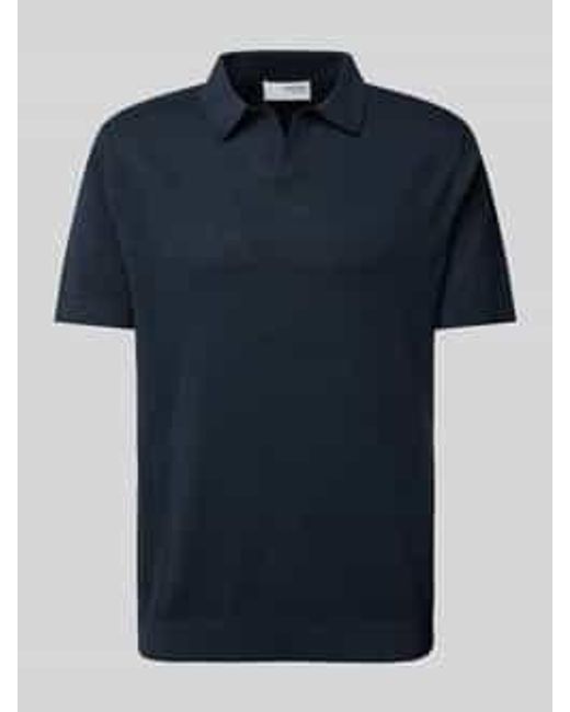 SELECTED Poloshirt Met V-Hals, Model 'Mattis' in het Blue voor heren