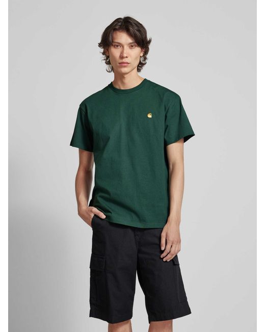 Carhartt T-Shirt mit Label-Stitching Modell 'CHASE' in Green für Herren