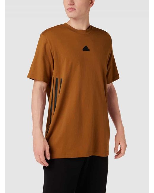 Adidas T-Shirt mit Logo-Print in Brown für Herren