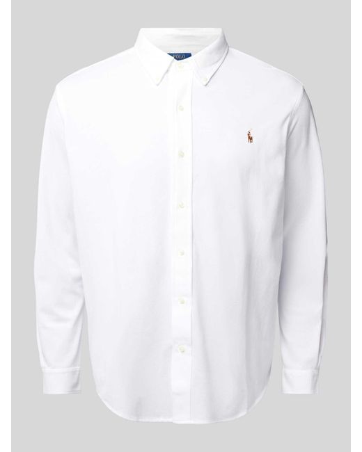 Ralph Lauren PLUS SIZE Freizeithemd mit Logo-Stitching in White für Herren