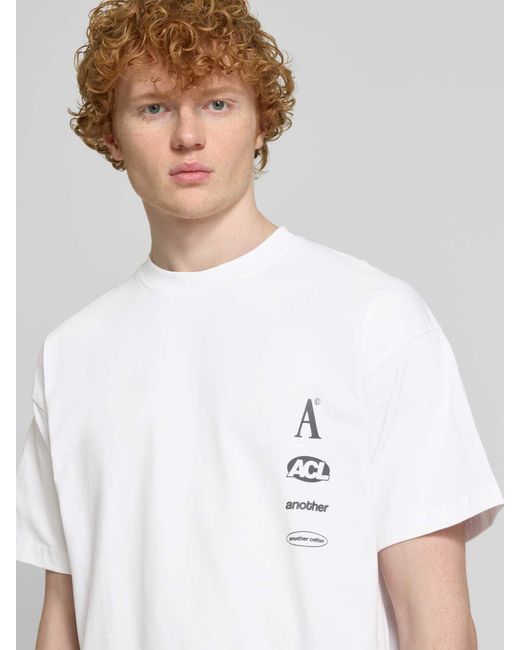 Another Cotton Lab T-shirt Met Labelprints in het White voor heren