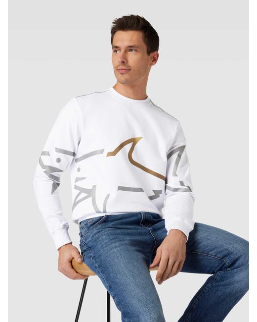 Paul & Shark Sweatshirt Met Logoprint in het Gray voor heren