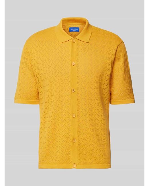 Jack & Jones Regular Fit Freizeithemd mit Polokragen Modell 'TYLER' in Yellow für Herren