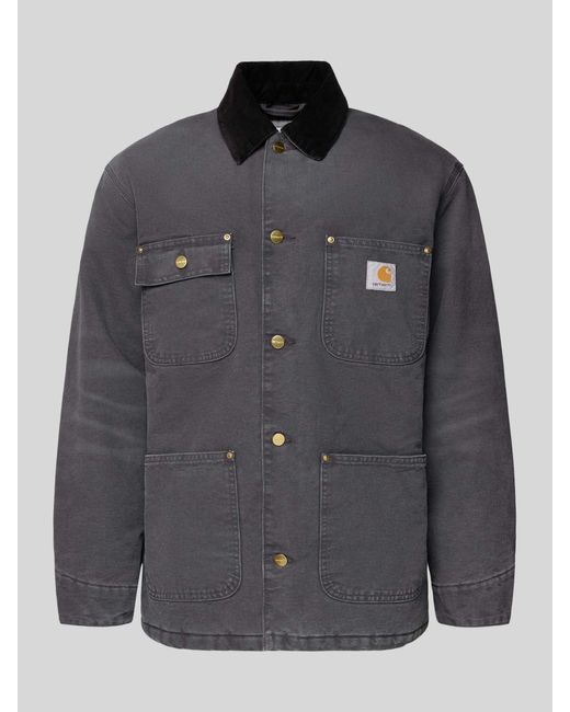 Carhartt Regular Fit Jack Met Platte Kraag, Model 'Chore' in het Gray voor heren