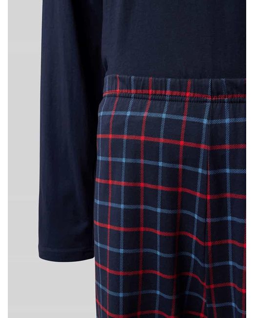 Schiesser Pyjama Mit V-Ausschnitt in Blue für Herren