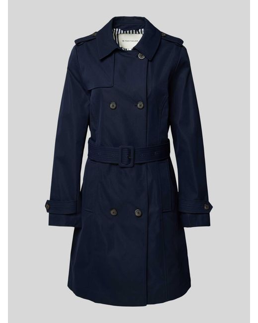 Tom Tailor Regular Fit Trenchcoat Met Riem in het Blue