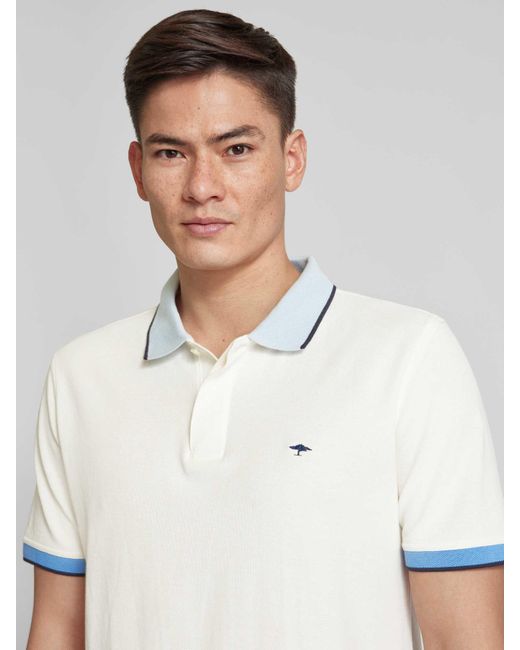 Fynch-Hatton Regular Fit Poloshirt Met Contrastgarnering in het White voor heren