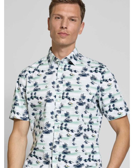 Jake*s Slim Fit Zakelijk Overhemd Met Kentkraag in het Blue voor heren