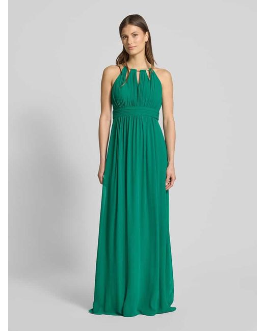 Jake*s Green Abendkleid mit gelegten Falten