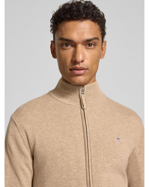 Gant Gebreid Jack Met Ritssluiting in het Natural voor heren