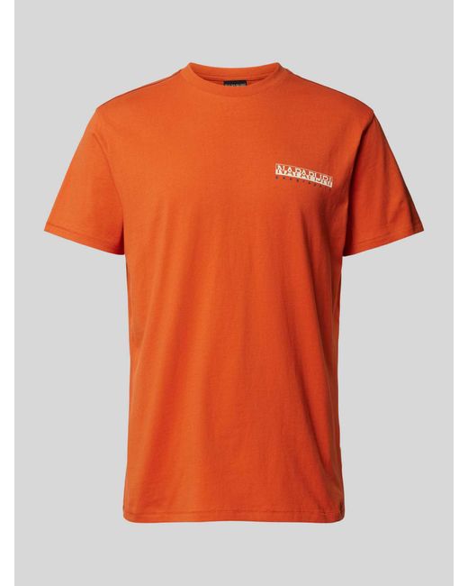 Napapijri T-shirt Met Ronde Hals in het Orange voor heren