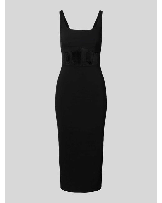 Lipsy Midi-jurk Met Semi-transparante Inzet in het Black