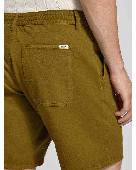Forét Korte Regular Fit Broek Met Elastische Band, Model 'Clay' in het Green voor heren