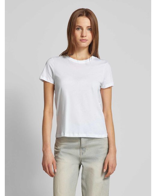 Stefanel White T-Shirt im unifarbenen Design