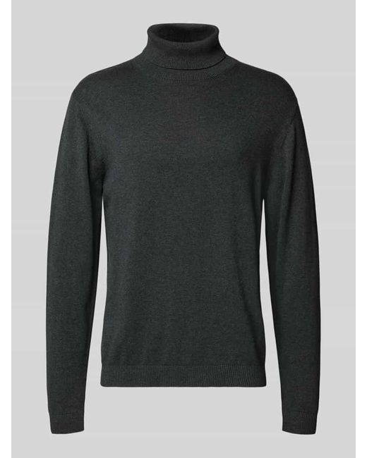 Jack & Jones Rollkragenpullover mit Rippenbündchen in Black für Herren