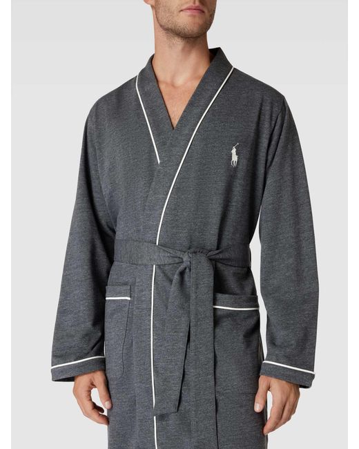 Polo Ralph Lauren Bademantel mit Kontrastpaspeln Modell 'LOOPBACK' in Gray für Herren