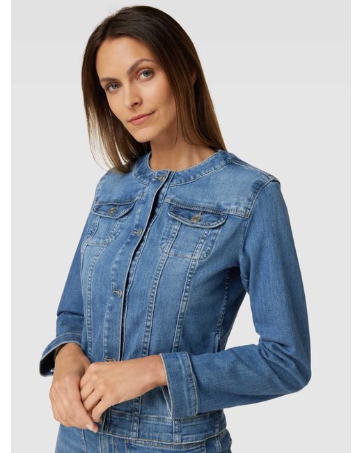 Brax Blue Jeansbluse mit Brustpattentaschen Modell 'STYLE.SEATTLE'