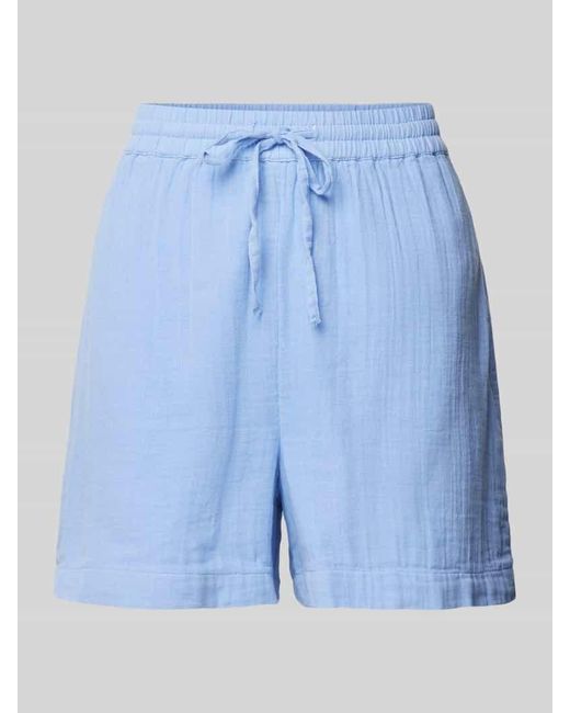 Pieces Blue High Waist Shorts mit elastischem Bund Modell 'STINA'