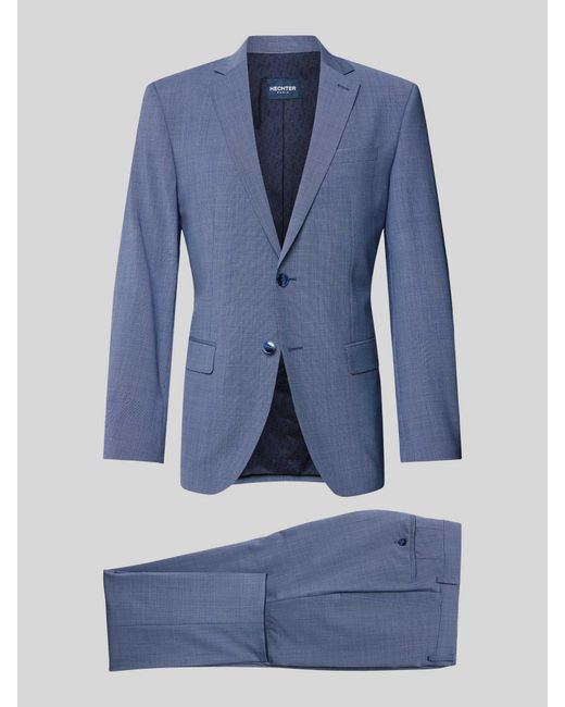 Hechter Paris Slim Fit Anzug mit Strukturmuster in Blue für Herren