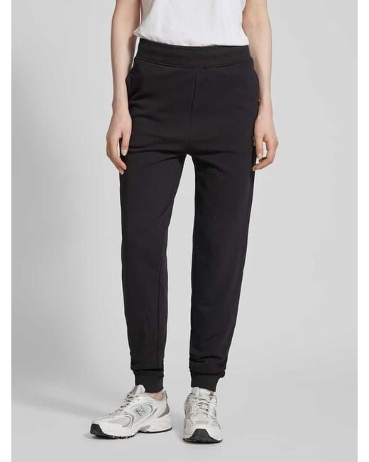 HUGO Regular Fit Sweatpants mit Label-Stitching Modell 'NELFINIA' in Black für Herren