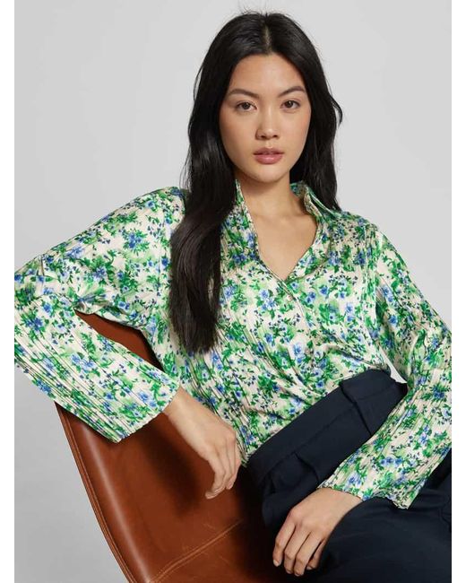 Mango Green Bluse im Batik-Look Modell 'BOUQUET'