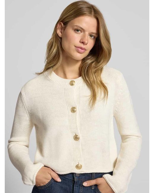 ONLY Natural Relaxed Fit Strickjacke mit Zierknopf Modell 'TESSA'