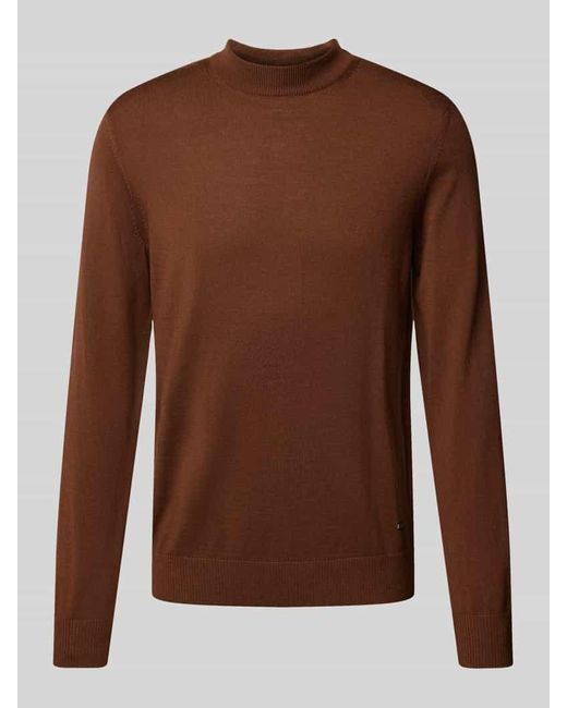 Joop! Strickpullover Aus Schurwolle Mit Stehkragen Modell 'Davide' in Brown für Herren
