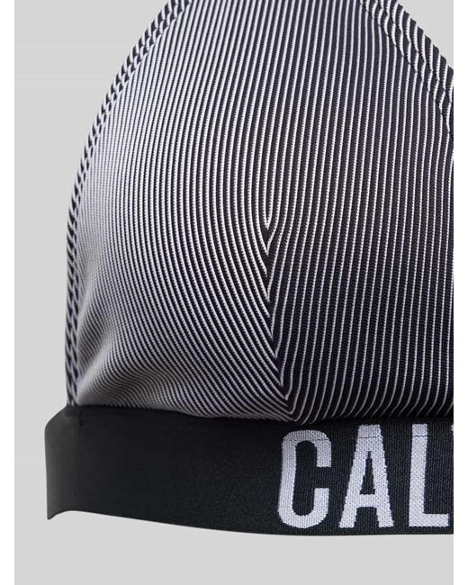 Calvin Klein Gray Bikini-Oberteil mit elastischem Label-Bund