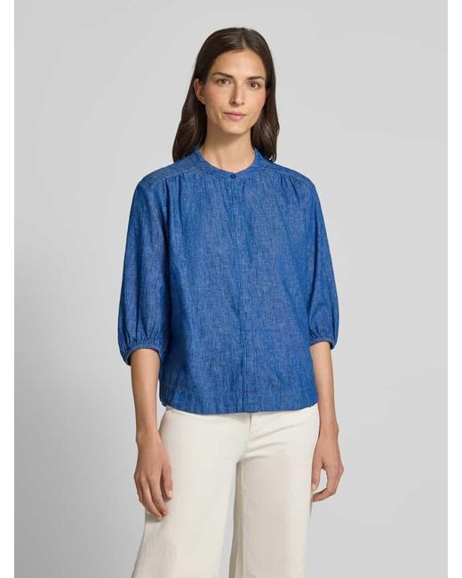 S.oliver Blue Relaxed-Fit-Bluse Aus Leinenmix