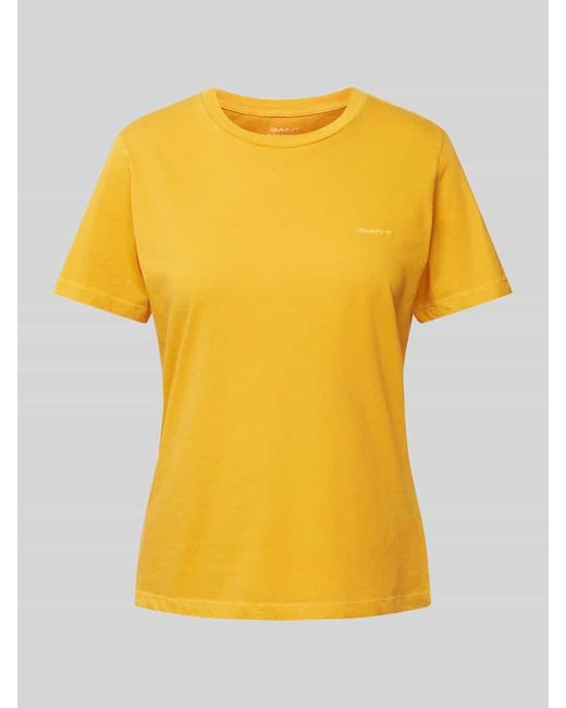 Gant Yellow T-Shirt mit Label-Stitching
