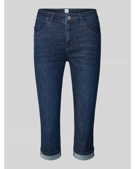 Brax Blue Caprijeans Mit Ziersteinbesatz Modell 'Shakira'