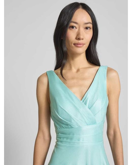 TROYDEN COLLECTION Blue Abendkleid in Wickel-Optik