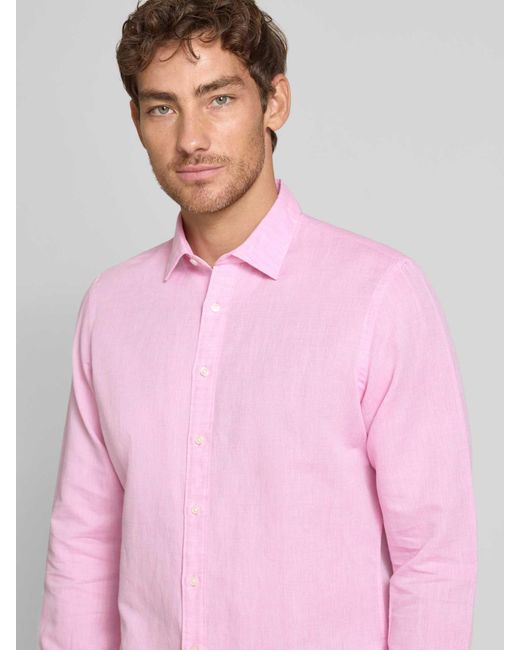 Jake*s Slim Fit Zakelijk Overhemd Met Knoopsluiting in het Pink voor heren
