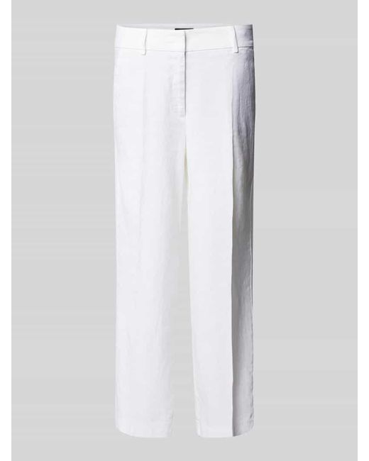 Cambio White Regular Fit Leinenhose mit Bügelfalten Modell 'CALIFORNIA'