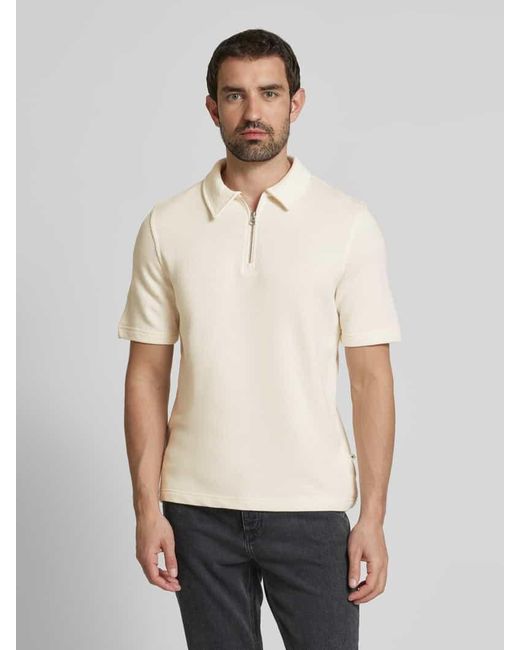 Samsøe & Samsøe Regular Fit Poloshirt mit Strukturmuster Modell 'SAOLLI' in Natural für Herren