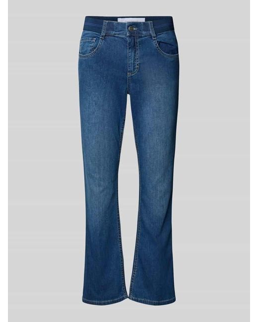 ANGELS Blue Bootcut Fit Jeans mit verkürzter Passform Modell 'LENI'