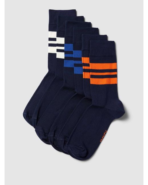 Jockey Socken im 6er-Pack mit Kontraststreifen in Blue für Herren