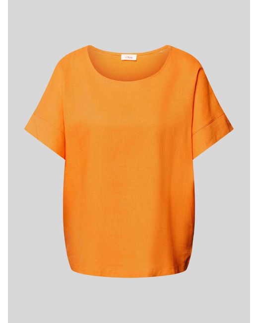 S.oliver Orange T-Shirt mit Rundhalsausschnitt
