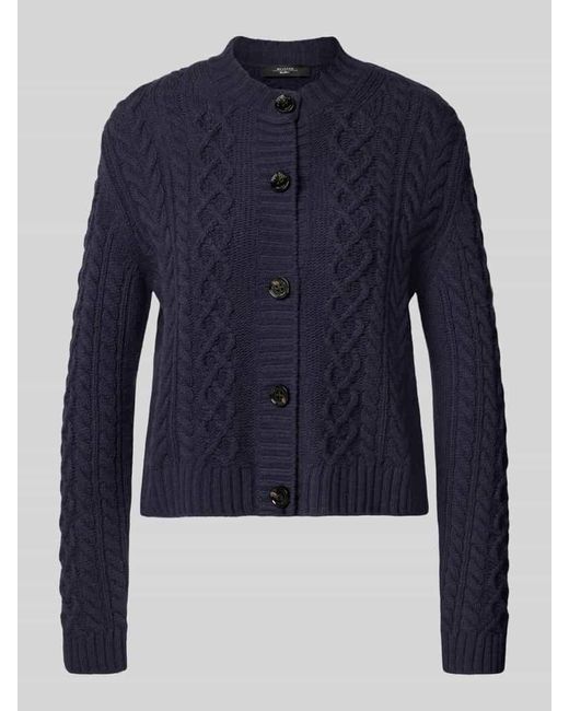 Weekend by Maxmara Blue Regular Fit Strickjacke aus reiner Wolle Modell 'ABITO'