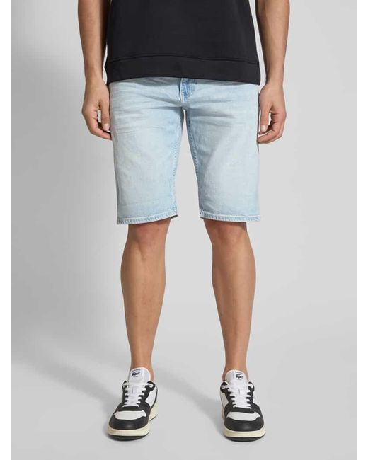 Tom Tailor Slim Fit Bermudas aus Baumwoll-Mix Modell 'PIERS' in Blue für Herren
