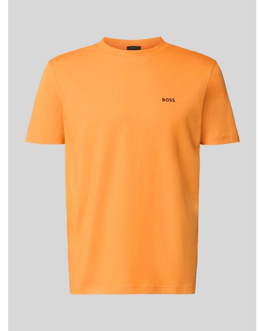 Boss Regular Fit T-Shirt Van Katoenmix Model 'Tee' in het Orange voor heren