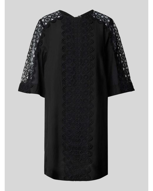 Copenhagen Muse Black Knielanges Kleid mit Spitzenbesatz Modell 'MOLLY'
