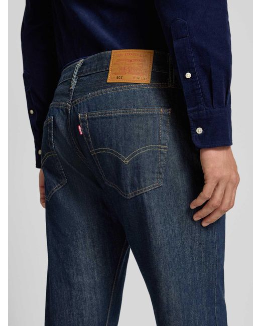 Levi's Straight Fit Jeans Met Knoopsluiting in het Blue voor heren