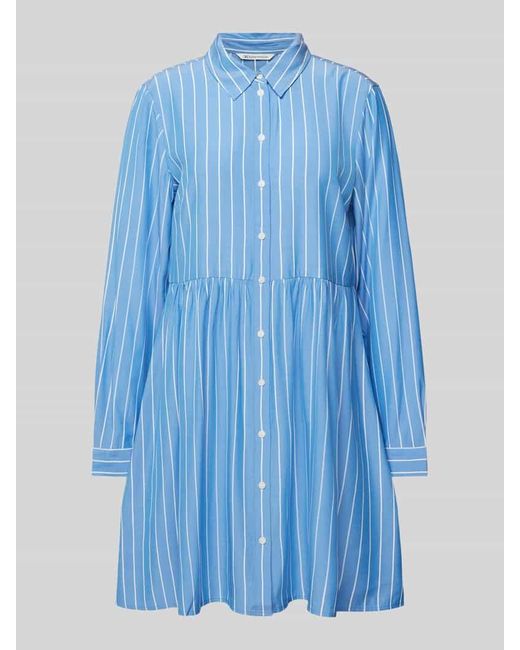 Tom Tailor Blue Ausgestelltes Blusenkleid Mit Viskose-Anteil