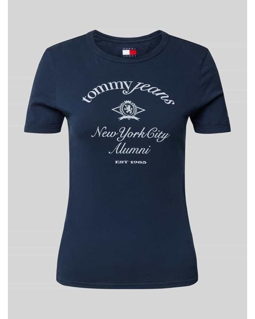 Tommy Hilfiger Blue T-Shirt mit Label-Print